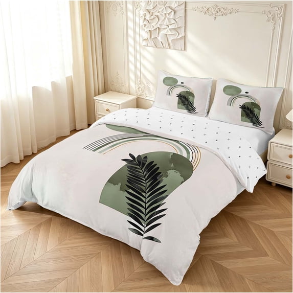 Erosebridal Boho Sun Rainbow Duvet Cover King,Botanical Palm Leaves ...