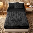 thumbnail image 1 of Erosebridal Boho Tree Of Life Zipper Full Size Comforter Sets with Fitted Sheet and 2 Pillowcases,Vintage Foliage Zipper Bedding Set,Ash Black,Black Reversible, 1 of 6