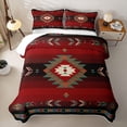 thumbnail image 1 of Erosebridal Boho Tribal Arrow Twin Quilt Set for Women Men, Red Brown Tribal Abstract Twin Coverlet Set, 2-Piece, 1 of 7