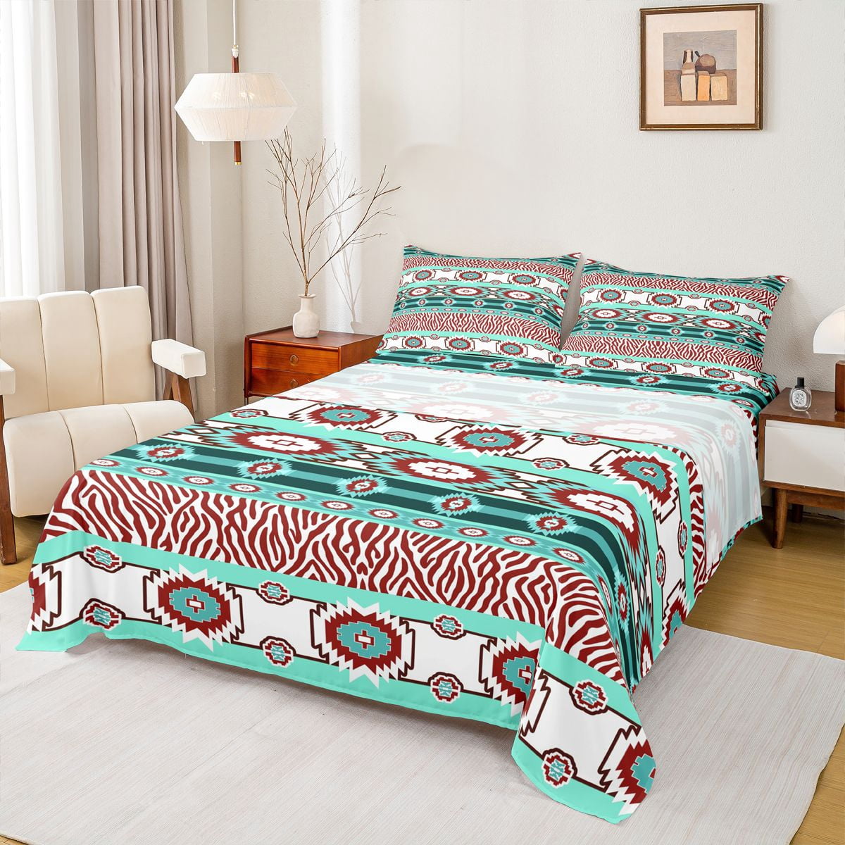 Erosebridal Boho Tribal Aztec Full Size Sheets 4-Piece For Boys Girls ...