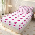 thumbnail image 1 of Erosebridal Bold Hot Pink Dot Grid Zipper Twin Comforter Sets with Fitted Sheet and 2 Pillowcases,Vibrant Magenta Circle Secondary Tile Zipper Bedding Set,Fuchsia White,4-Piece,Pink Reversible, 1 of 5