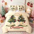 thumbnail image 1 of Manfei Boot Full Size Bedding Sets 7-Piece Holiday Full Size Bed in a Bag, Orange Brown, Xmas Reversible, 1 of 6