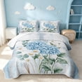 thumbnail image 1 of Erosebridal Botanical Flower Quilt Full, Cute Blossom Full Bedspread Sets, Gray Reversible, Soft Blue White, 3-Piece (1 Coverlet and 2 Pillowcases), 1 of 7