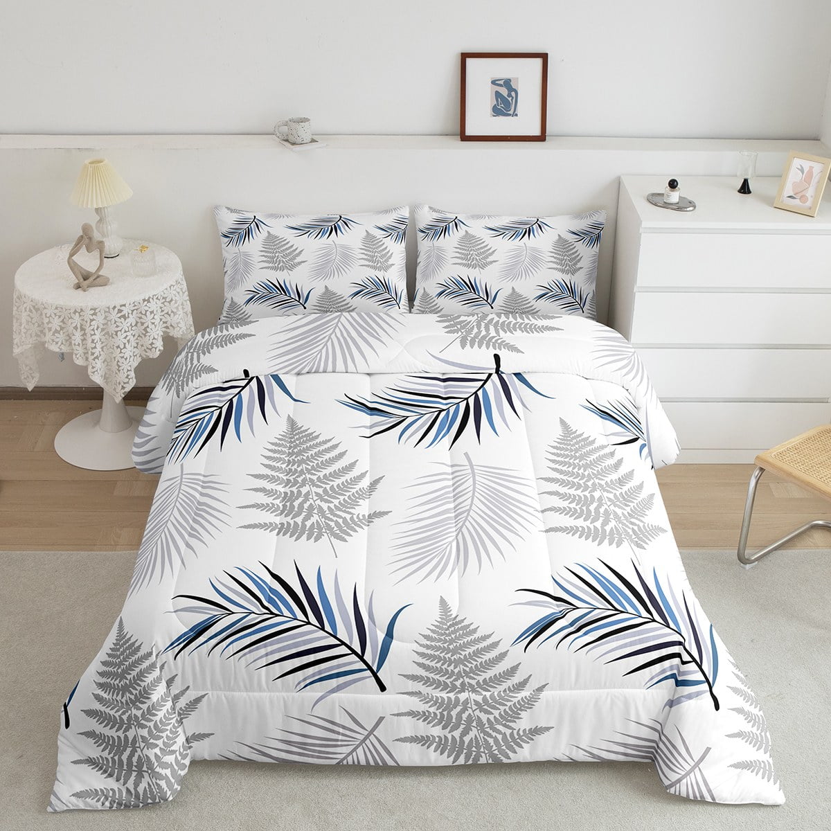 Erosebridal Botanical Leaves Comforter Sets Full Size,Tropical Plant ...