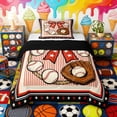 thumbnail image 1 of Erosebridal Bow Baseball Twin Comforter Sets, Cute Sport Bedding Set for Girls and Boys, Black Reversible 2 Pieces, 1 Comforter and 1 Pillowcase, 1 of 6