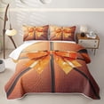 thumbnail image 1 of Erosebridal Bow Basketball Twin Quilt Set for Girls, Orange Oil Printing Art Twin Coverlet Set, 2 Pieces, 1 of 7