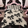 thumbnail image 1 of Erosebridal Bow Bedding Set Full Black Bow Tie Bedding Comforter Sets Teen Adults Room Decor,Watercolor Bowknot Comforter Set Black White Simple Decor Bed Duvet Set, 1 of 7