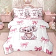 thumbnail image 1 of Erosebridal Bowknot Koala Bedding Sets Twin with Comforter, Princess Bow Bedding Sets for Girls Kids,, Pink Reversible 7 Pieces, 1 of 5