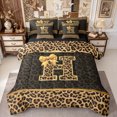 Leopard Print Monogram Erosebridal Bowknot Monogram Full Size Bedding Sets, Cheetah Print ...