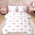 thumbnail image 1 of Erosebridal Bowknot Polka Dot Twin Bedding Sets for Girls, White Pink Bow Bedding Comforter Set for Kids Teens, Pink Reversible, 7pcs, 1 of 6