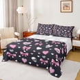 thumbnail image 1 of Erosebridal Bowknot Skull Heart Bed Sheets for Girls, Cute Ribbon King Sheets, 4 Pieces, 1 of 6