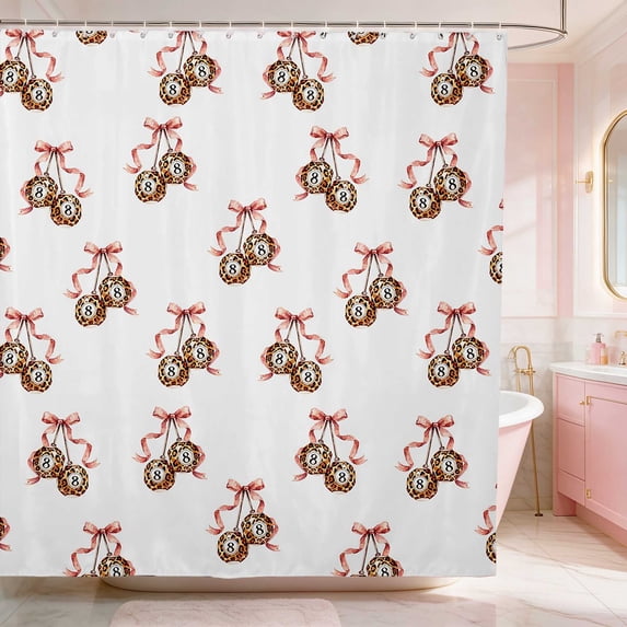 Erosebridal Bows Shower Curtain 72Wx84L Coquette Bathroom Shower Curtain, Tan Bows