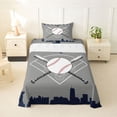 thumbnail image 1 of Erosebridal Boy Baseball Game Twin Sheet Sets, Cartoon Sport Bedding, Grey Navy, 3 Pieces, 1 of 5