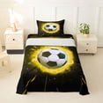 thumbnail image 1 of Erosebridal Boys Ball Sport Twin Sheet Sets For Soccer Boys,Yellow Black Bedding 3pcs, 1 of 6