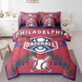 thumbnail image 1 of Erosebridal Baseball 7 Pieces Bedding Set Sports Twin Comforter Set with Sheets Ball Game Decor Baseball Team Bed in a Bag Bed Set Sports,Philadelphia, 1 of 5