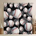 thumbnail image 1 of Erosebridal Boys Baseball Games Black Out Curtains,Ball Sport Theme Curtains Pack of 2 (42x63 Each) For Kids, 1 of 7