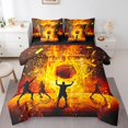 thumbnail image 1 of Erosebridal Basketball Sports Bed in a Bag Twin size, Flame Basketball Court Bed Set, Reversible 7pcs, 1 of 5