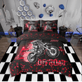 thumbnail image 1 of Erosebridal Dirt Bike Bedding Sets Twin Size for Teens,Black Red Comforter Sets with Sheets,Sports Theme Decoration,Reversible,Breathable,7-Piece, 1 of 5