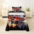 thumbnail image 1 of Erosebridal Boys Fire Engine Twin Sheet Sets, Truck Car Bedding, Black Red, 1 Flat Sheet, 1 Fitted Sheet and 1 Pillowcase, 1 of 5