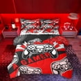thumbnail image 1 of Erosebridal Boys Gamer Bedding Comforter Set, Video Game Controller King Bedding Sets, Red, Gamepad Reversible, 7pcs, 1 of 6