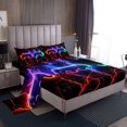 thumbnail image 1 of Erosebridal Gaming Bed Sheets Queen Teens, Geometric Lightning Bedding Queen Size, Game Room Decor, 4pcs (Top Sheet, Fitted Sheet, Pillowcase), 1 of 6