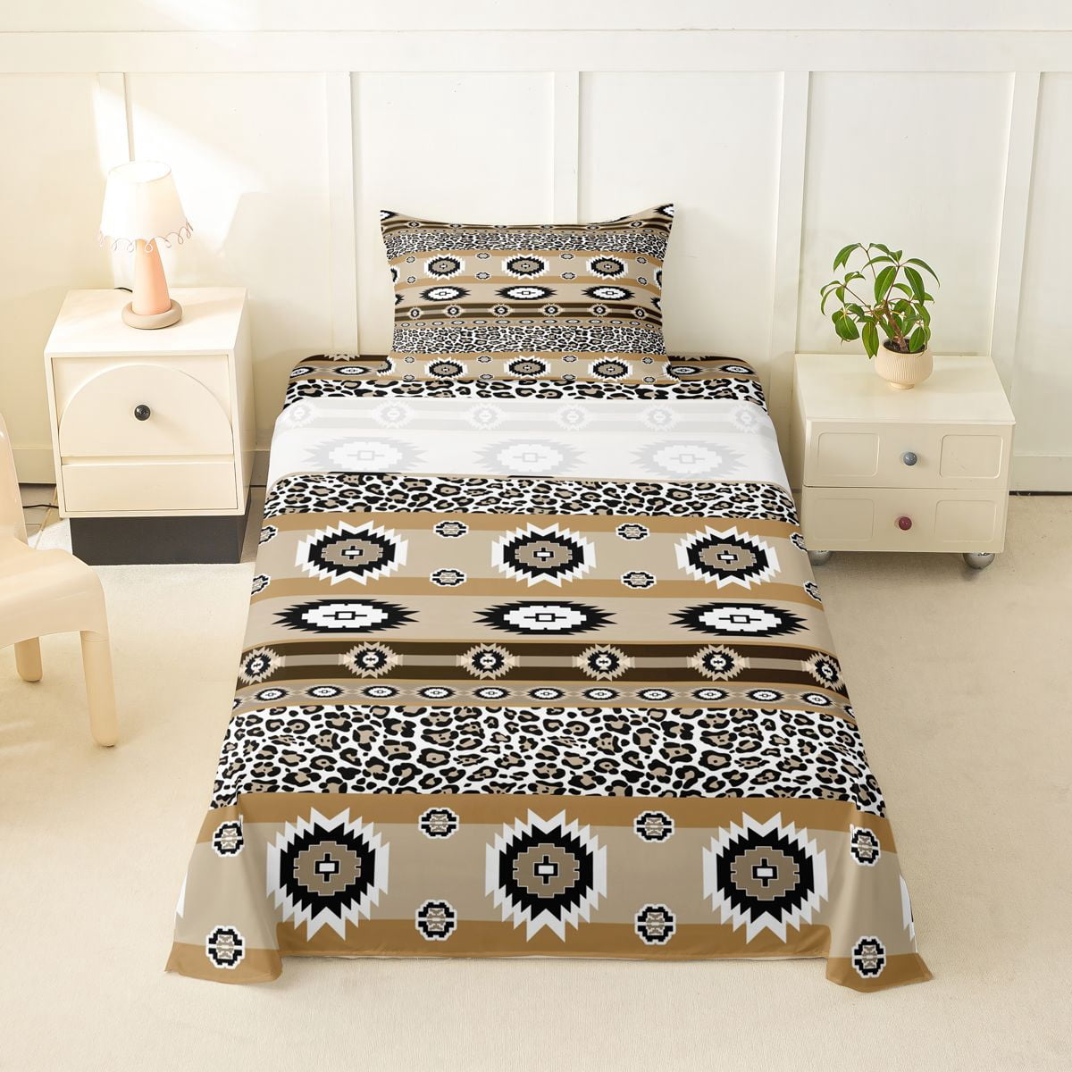 Erosebridal Boys Girls Hippie Brown Aztec Twin Sheet Sets 3pcs,Teens ...