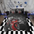 thumbnail image 1 of Erosebridal Motorcyclist Bedding Queen Size,Racing Flag Bedding Sets Queen Size,Dirt Bike Decor,Reversible,Super Cozy,7pcs, 1 of 5