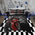 thumbnail image 1 of Erosebridal Motorcyclist Comforter Sets,Racing Flag Comforters & Duvets,Dirt Bike Decor,Reversible,Breathable,2pcs, 1 of 7