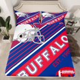 thumbnail image 1 of Erosebridal Sheets American Football Sheet Set Blue and Red Rugby Game Helmet Bed Sheets Set Football Sports Team Flat Fitted Sheet with 2 Pillowcases, Full (Buffalo), 1 of 6