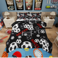 thumbnail image 1 of Erosebridal Soccer Bedding Sets King With Comforter,Sport Theme Comforter Sets King Size,Ball Game Decor,Reversible,Ultra Soft,3-Piece, 1 of 8