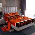 thumbnail image 1 of Erosebridal Sports Bed Sheets Full Teens, American Football Bedding Full Size, Black Orange, Cincinnati, 4-Piece (Top Sheet, Fitted Sheet, Pillowcase), 1 of 6