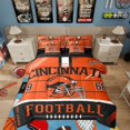 thumbnail image 1 of Erosebridal Sports Bedding Sets Queen Size Teens, American Football Comforter Sets with Sheets, Black Orange, Cincinnati, Lightweight 7pcs, 1 of 5