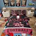 thumbnail image 1 of Erosebridal Sports Bedding Sets Queen Size Teens, American Football Bed Sheets Set, Black Red, Atlanta, Microfiber 7pcs, 1 of 5