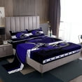 thumbnail image 1 of Erosebridal Sports Twin Sheet Sets Teens, American Football Bedding Twin Size, Black Purple, Baltimore, 3 Pieces (Top Sheet, Fitted Sheet, Pillowcase), 1 of 6