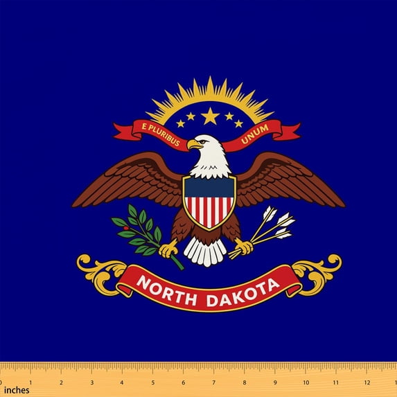 Erosebridal Brown Bald Eagle Fabric by the Yard 1 Yard, Star Ribbon Banner Pattern Home Decor Fabric by the Yard