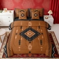 thumbnail image 1 of Erosebridal Brown Black Aztec Bedding Comforter Set, Bohemian Exotic Style Full Bedding Set, Black Reversible 7 Pieces, 1 of 6