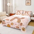 thumbnail image 1 of Erosebridal Brown Capybara Kid Full Size Sheets, Cute Letter R Bed Sheets, 4pcs, 1 of 5