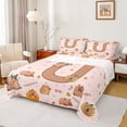 thumbnail image 1 of Erosebridal Brown Capybara Queen Sheet Sets for Kid, Initial U Letter Bed Set, 4pcs, 1 of 5