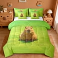 thumbnail image 1 of Erosebridal Brown Capybaras 7pcs Bedding Comforter Set,Funny Mouse Rodent Queen Bedding Sets For Capybara Lovers Reversible, 1 of 7