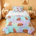 thumbnail image 1 of Erosebridal Brown Cartoon Capybara Twin Comforter Sets,Colorful 3D Stars Pattern Bedding Set For Kids Teens Reversible 2 Pieces, 1 of 7