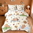 thumbnail image 1 of Erosebridal Brown Cartoon Capybaras 7-Piece Twin Bedding Sets,Funny Mouse Rodent Bedding Comforter Set For Capybara Lovers Reversible, 1 of 7