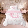 thumbnail image 1 of Erosebridal Initial G Letter Bedding Sets Twin with Comforter, Cute Bowknot Duvet Insert, Dreamy Princess Decor, Reversible 2pcs, 1 of 7