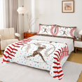 thumbnail image 1 of Erosebridal Brown Dripping Baseball Stitch & Batter Silhouette Graphic Twin Sheet Sets 3pcs, Baseball Graphic Bedding for Boys And Girls Kids,Microfiber Bedroom Decor, 1 of 5