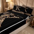 thumbnail image 1 of Erosebridal Brown K Letter Zipper Twin Comforter Sets with Fitted Sheet and 2 Pillowcases for Girls, Bow Bling Crystal Ribbon Zipper Bedding Set, Black Reversible, 4 Pieces, 1 of 7