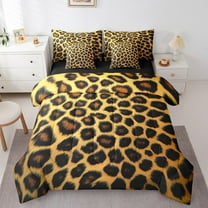 Erosebridal Brown Leopard Print Bedding Twin Size, Gold Cheetah Printed Comforter Sets with Sheets, Wild Animal Duvet Set, Lightweight Bedroom Decorative, Reversible 7-Piece
