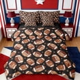 thumbnail image 1 of Erosebridal Brown Rugby Stars Print 7-Piece Twin Bedding Sets,American Ball Football Theme Bedding Comforter Set For Kids,Reversible black, 1 of 7