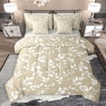 thumbnail image 1 of Erosebridal Brown White Twin Bedding Sets, Leaves Bedding Comforter Set, Gray Reversible, 7pcs, 1 of 5