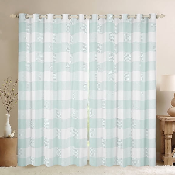 Erosebridal Buffalo Plaid Curtains and Drapes (38Wx54L),Geometric Grid Blackout Curtains for Bedroom,Abstract Artwork Curtains Pack of 2 (38Wx54L),Checkerd Bedroom Decoration