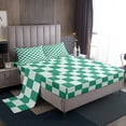 thumbnail image 1 of Erosebridal Buffalo Square Bed Sheets Set Queen Size,Green Teal Bedding Queen Size,Geometric Decoration,Ultra Soft,4 Pieces, 1 of 7