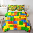 thumbnail image 1 of Erosebridal Building Blocks Bedding King Size, Cartoon Brick Bedding Sets King Size, Square Geometry Decor, Reversible 7pcs, 1 of 3